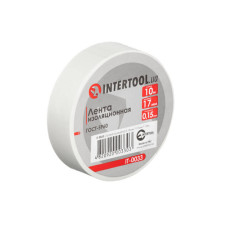 Стрічка ізоляційна, 17 мм * 10 м * 0.15 мм, біла INTERTOOL IT-0033
