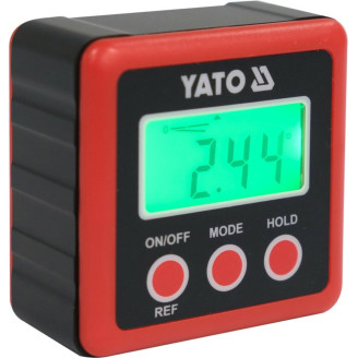 Кутомір електронний YATO YT-71000 ; діапазон 4х 0-90° з живленням від 2 батарейок 1,5 В тип ААА
