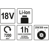 Газонокосарка акумуляторна YATO YT-82831 Li-Ion 18 В