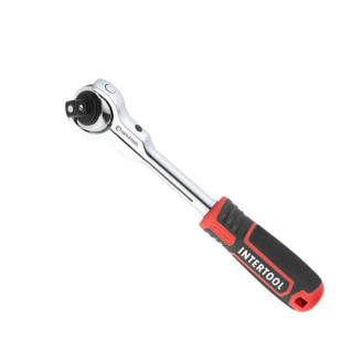 Рукоятка з храповим механізмом поворотна, 72 зуби 1/4", Cr-V STORM INTERTOOL ET-8007